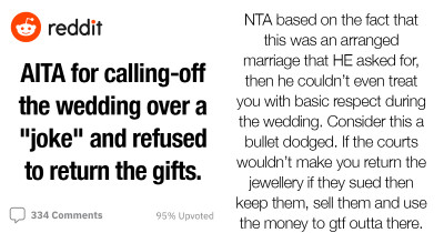 Redditers Side The Girl Who Called Off Her Wedding In The Middle Of The Ceremony Over A Nasty Act And Joke