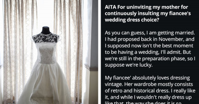 Man Gets Angry At His Mother For Buying Another Wedding Dress Because She Dislikes His Fiancée’s Personal Choice