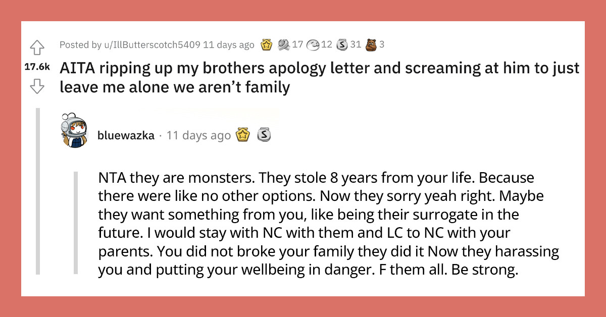 Sister Rips Up Brother's Apology Letter After Being Used as Cover for Him and His Best Friend