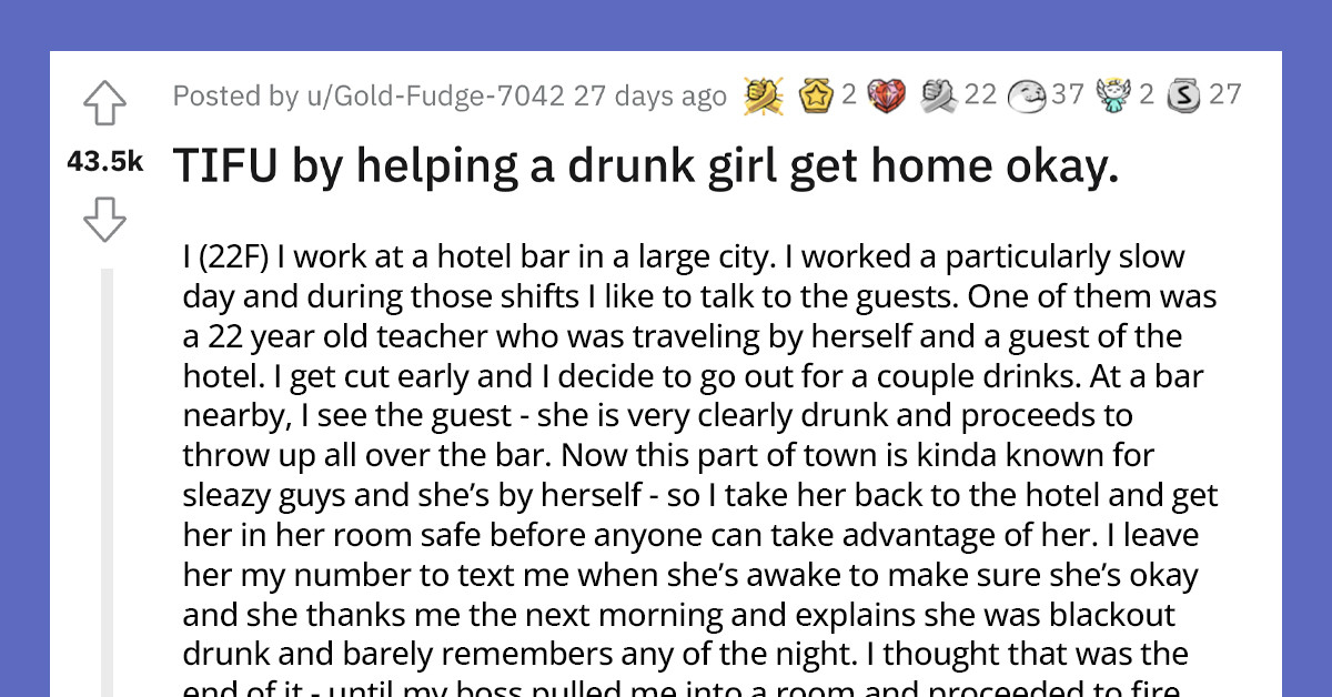 Luxury Hotel Fires Female Employee for Ensuring Their Drunk Female Guest Gets Back to Her Hotel Room Safely