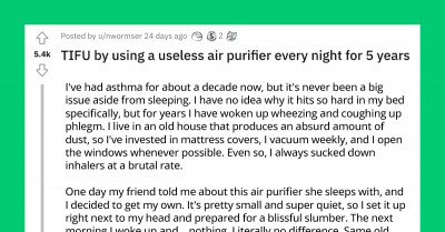 Redditor Had Been Using An Air Purifier For Five Years Only To Find Out He Didn’t Set It Up Properly