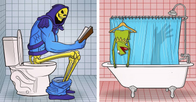 30 Cheeky Illustrations Depicting What Our Favorite Fictional Characters Engage In During Their Free Time