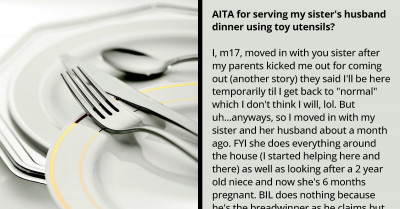 Redditors Are Cracking Up At A Boy Who Dished His Brother-In-Law’s Food On Tiny Toy Utensils