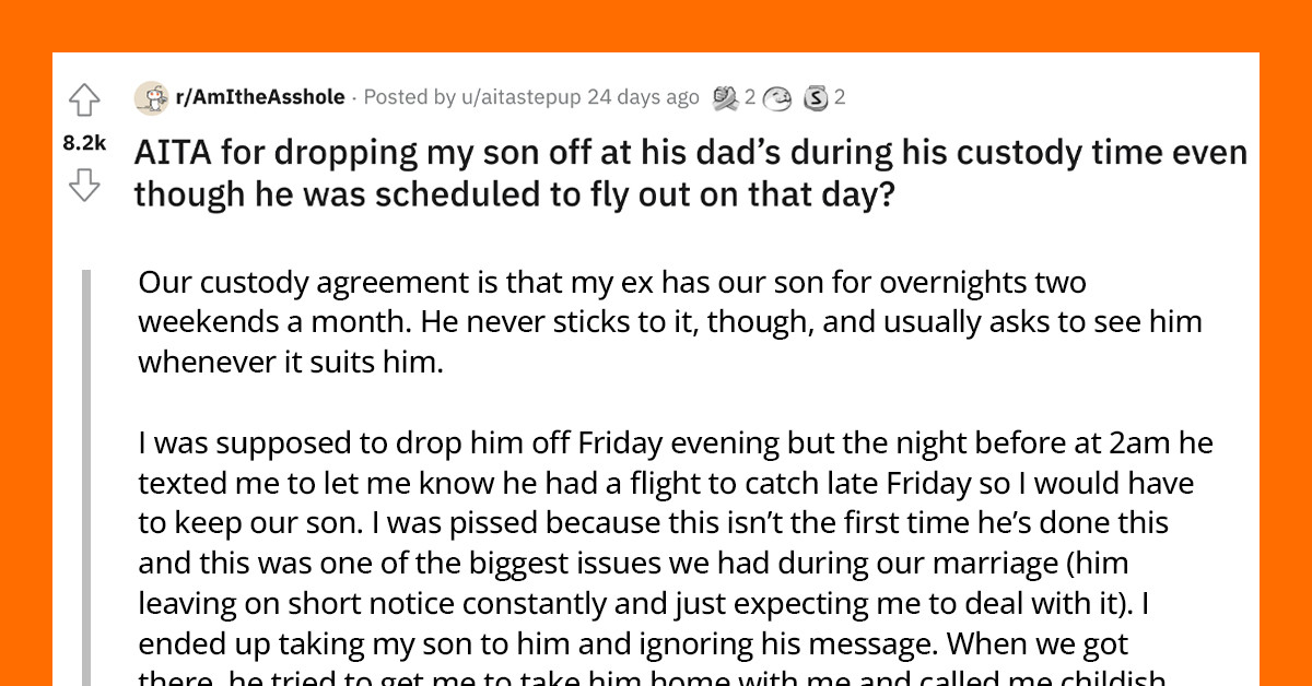 Woman Drops Off Her Son at Her Ex-Husband’s House for Custody Time Despite Being Asked to Keep Him