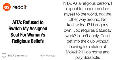 Plane Passenger Says Her Faith Prohibits Her From Sitting Between Two Men and Demands to Switch Seats