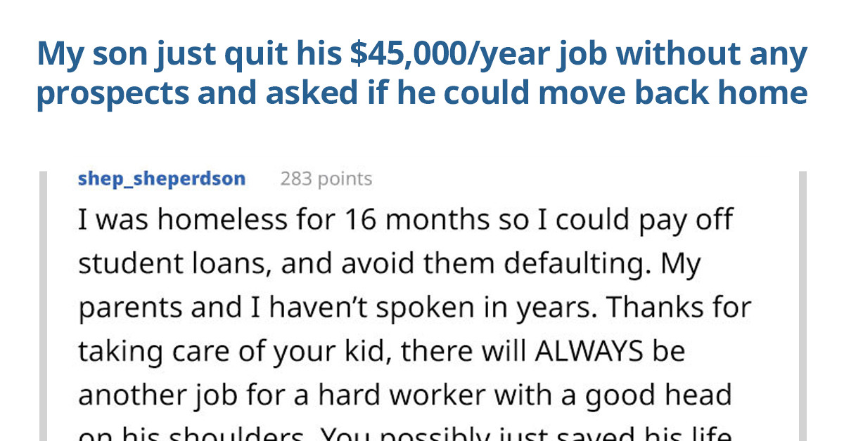 Father Provided Support for His Son Who Left His Toxic Job, and the Online Community Is Super Proud of Him