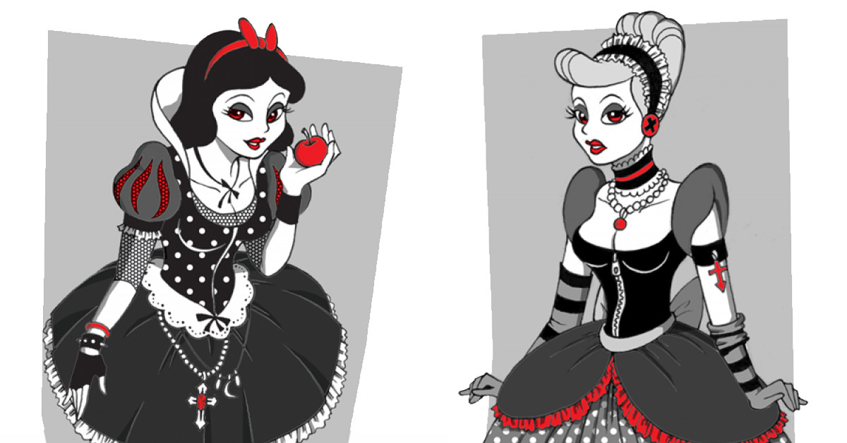 Creative Illustrative Series Depicts 7 Classic Disney Princesses in a Gothic Style