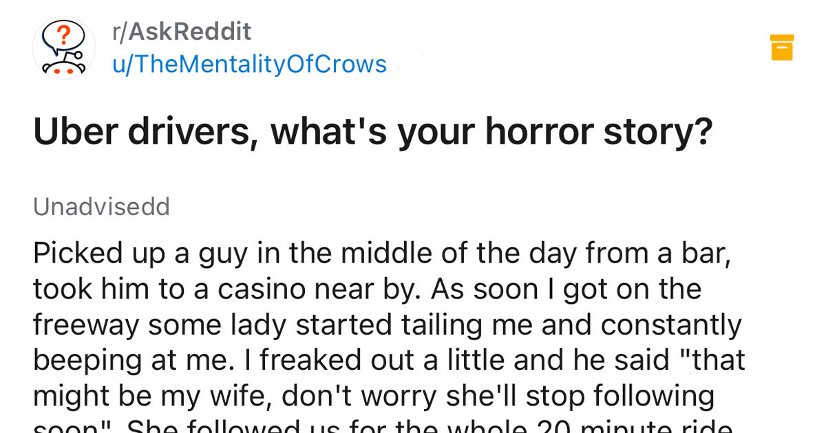 Uber Drivers Unite On Reddit To Share Stories About Their Worst Passengers