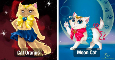 Moscow-Based Artist Creates Adorable Sailor Cat Illustrations