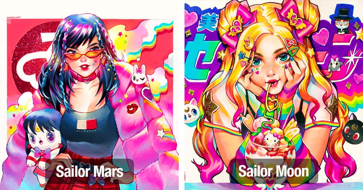 Sailor Moon Fan Art With A Colorful Twist And Nostalgia Of The 90s