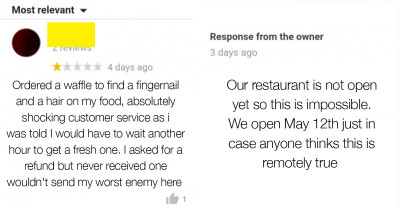 Restaurants Clap Back at Negative Reviews in a Seriously Savage Way