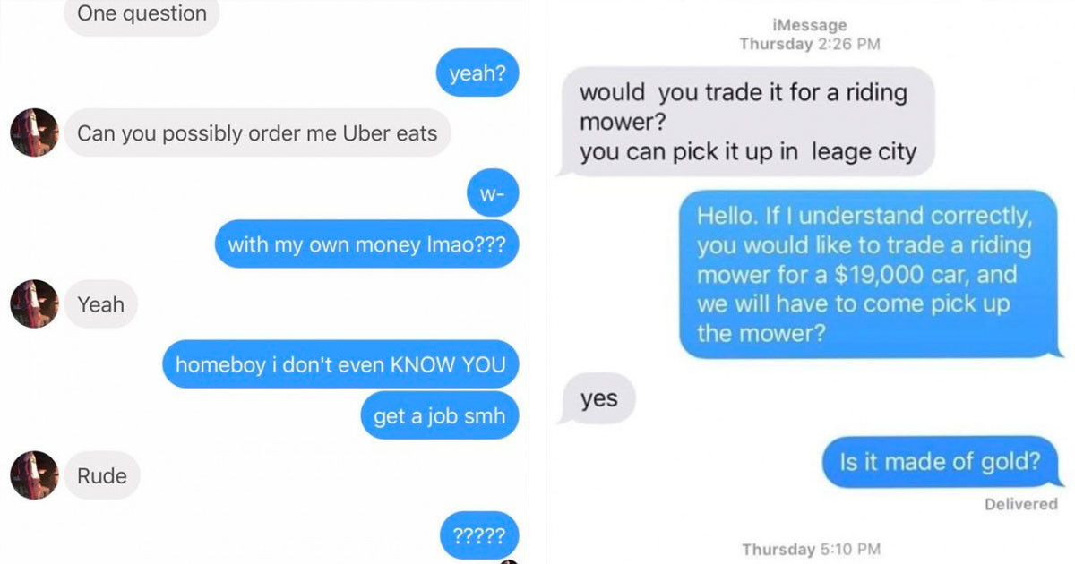 9 People Share Their Text Exchanges With Totally Self-Absorbed Nutcases