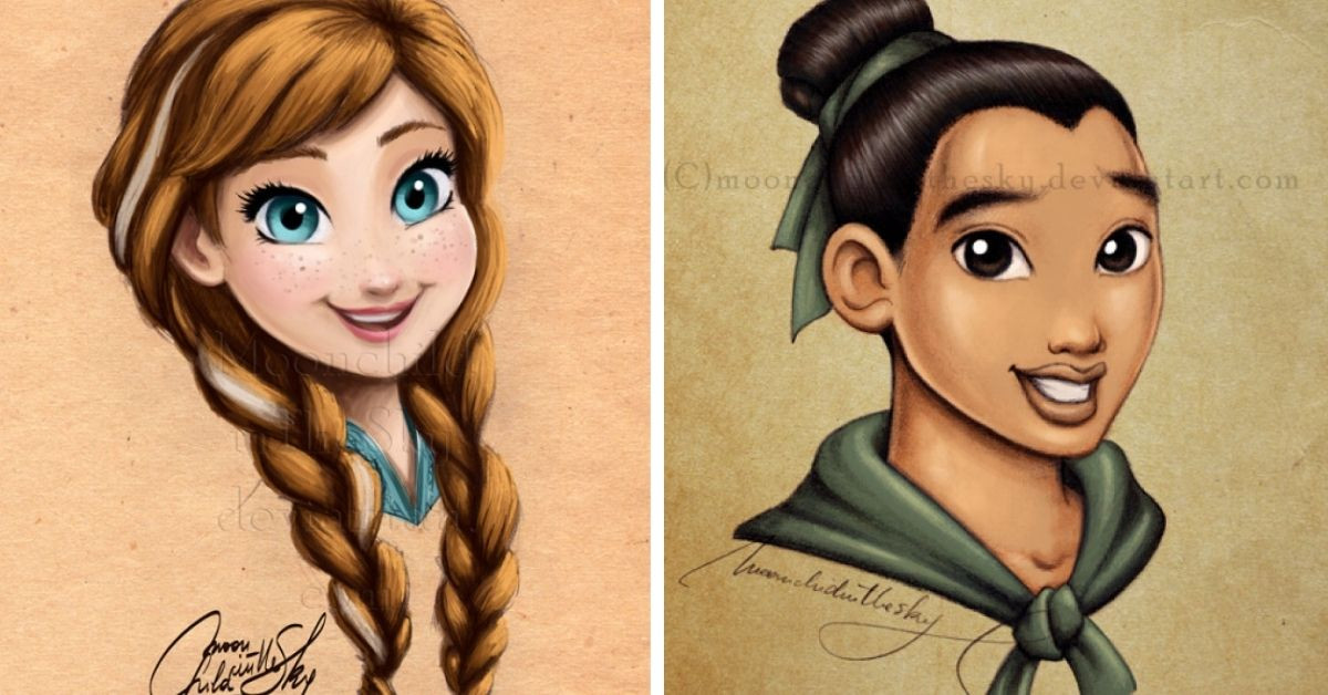 Illustrative Disney Heroine And Hero Portraits Are Absolutely Incredible