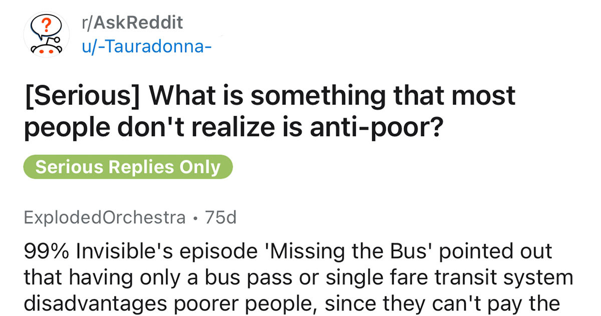 15 People Chime In On How They Think Society Says It Hates Poor People