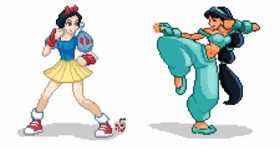 Disney Princesses Re-Imagined As Old-School Street Fighter Characters