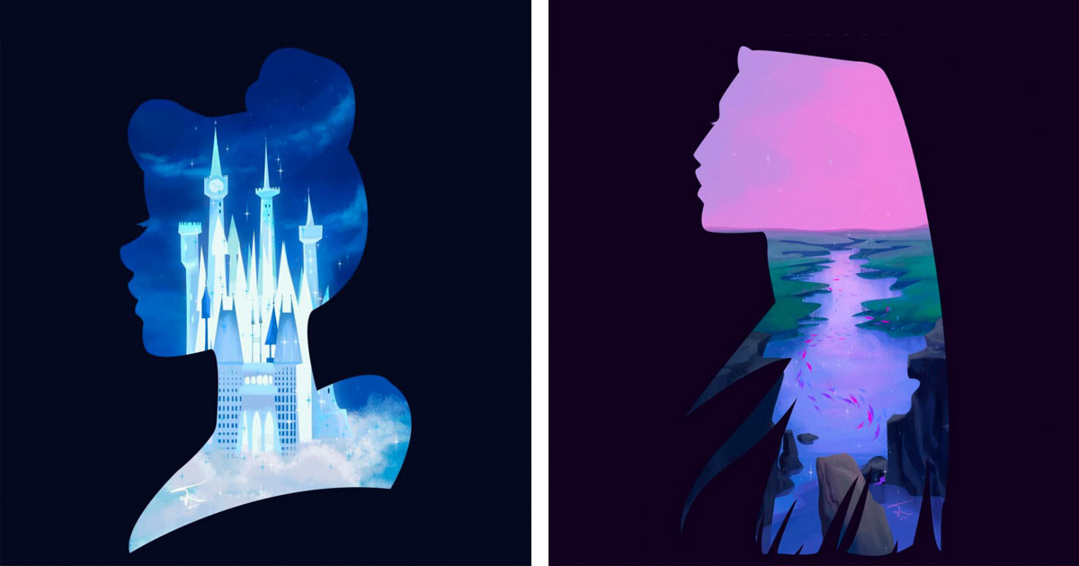 Incredible Artist Mashes Up Disney Princesses and Heroines with Their Kingdoms