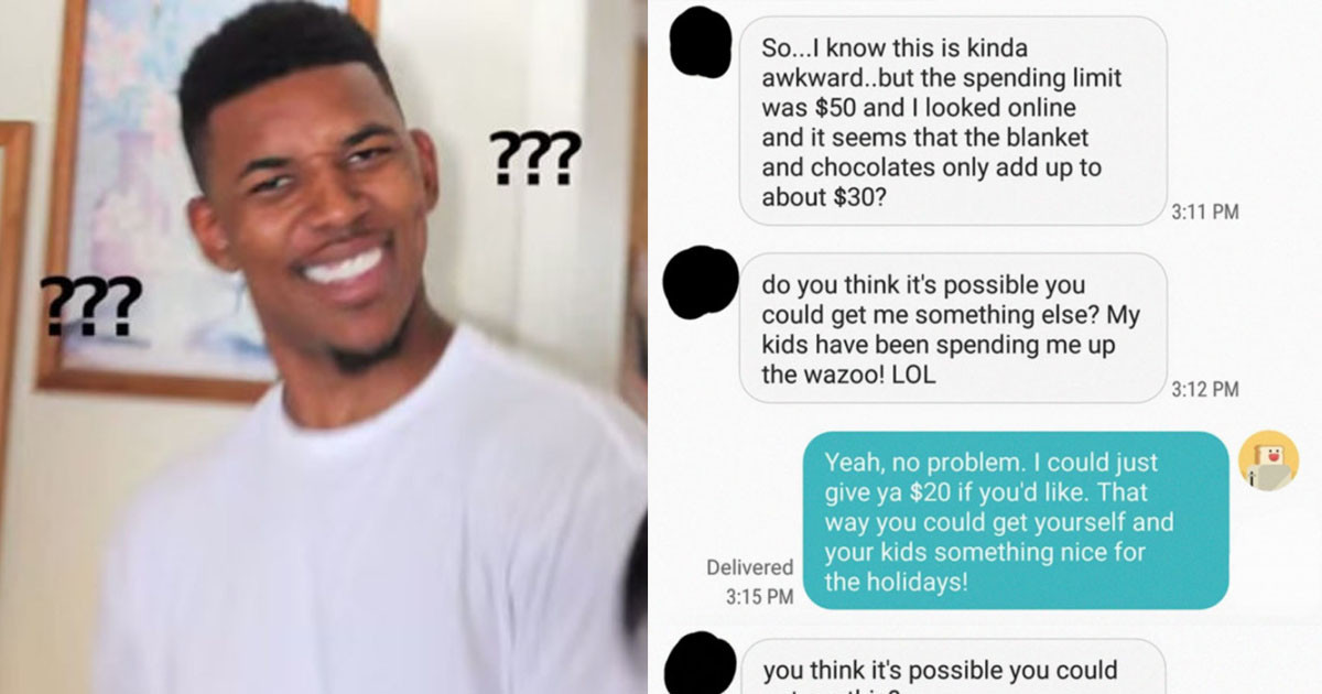 Woman Finds Out Her Secret Santa Presents Were $20 Under And Asks Co-Worker For More Money