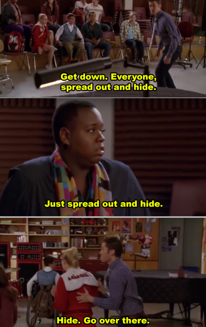 9. Glee and their school lockdown highlights many real fears of school shootings.