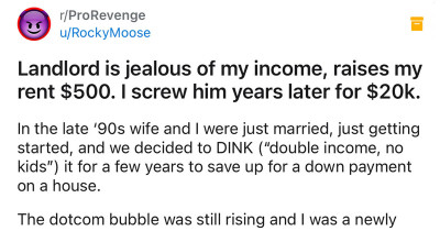 Good Tenant Tells Their Revenge Story on Their Bad, Jealous Landlord