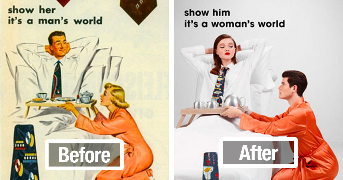 Inspired Photographer Reverses Gender Roles Portrayed in Sexist 1950s Ads