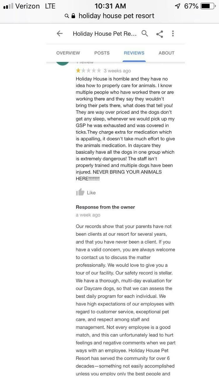 Staff shows courtesy to a fake reviewer.