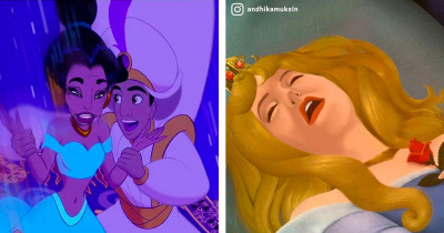 Artist Creates Interesting Illustrations of Disney Princesses in More Realistic Situations