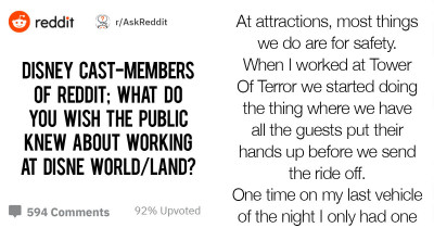 Disney Park Employees Spill Behind The Scenes Details
