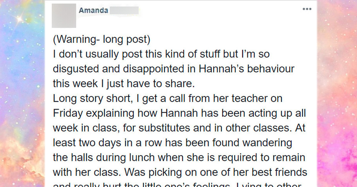 When This Mom Found Out Her Daughter Was a Bully, She Decided to Share Her Discipline Technique with Everyone on Facebook