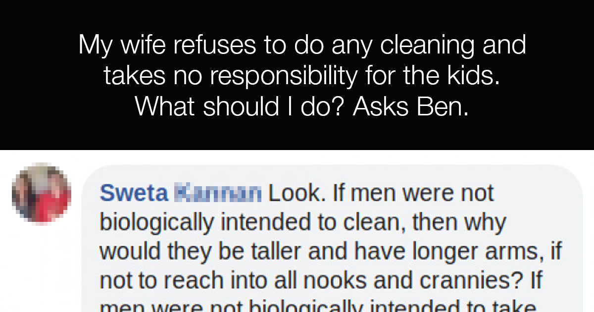 Man Asks For Advice About "Lazy Wife," And Women Respond Accordingly