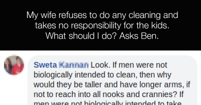 Man Asks For Advice About "Lazy Wife," And Women Respond Accordingly