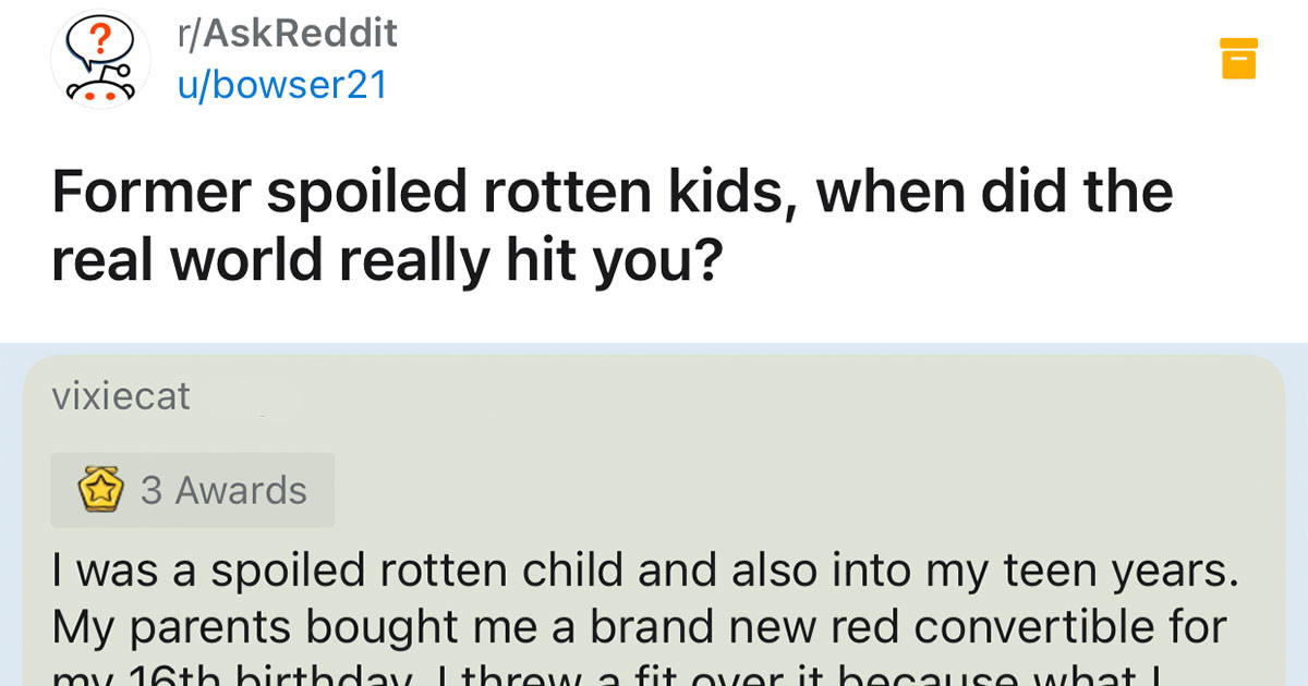 10+ Rich Kids Reflect On The Moment They Had A Change Of Heart