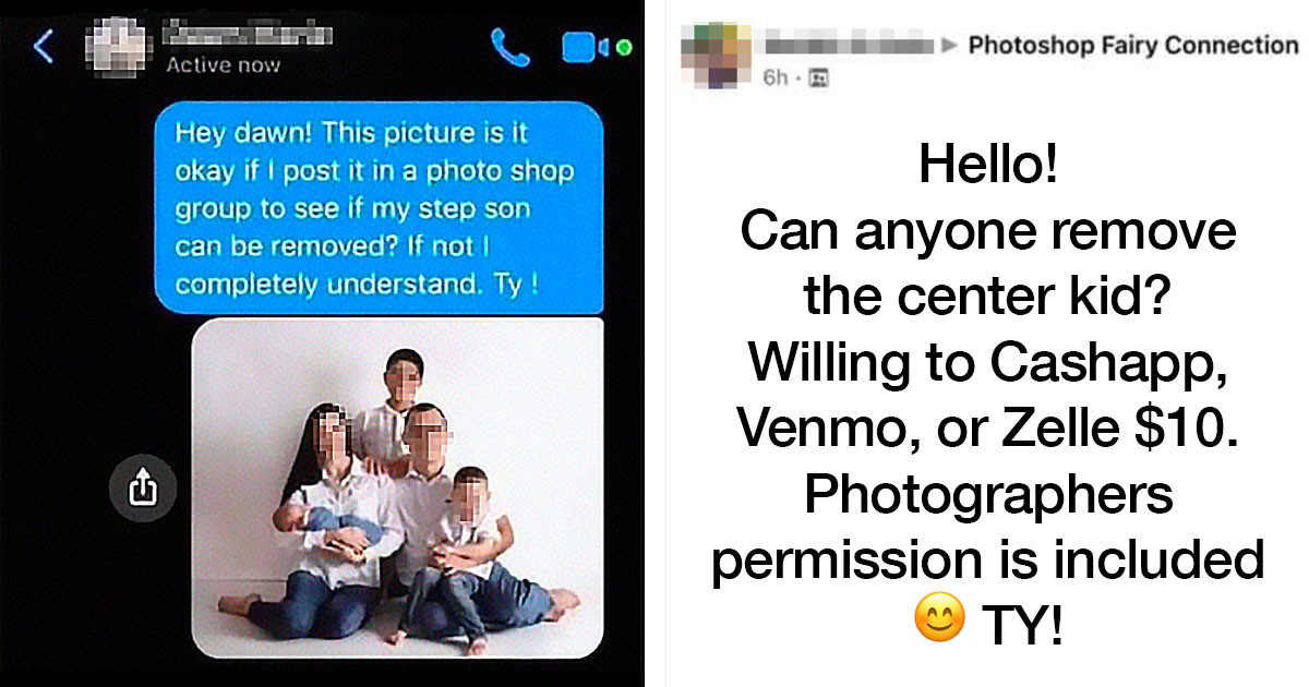 Woman Asks Photographer To Edit Her Stepson Out Of Her Family Photo With Her New Kids