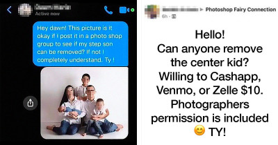 Woman Asks Photographer To Edit Her Stepson Out Of Her Family Photo With Her New Kids