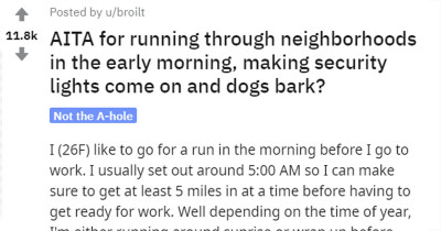 Female Runner Chastised Because Neighbors Think She Runs Way Too Early in The Morning
