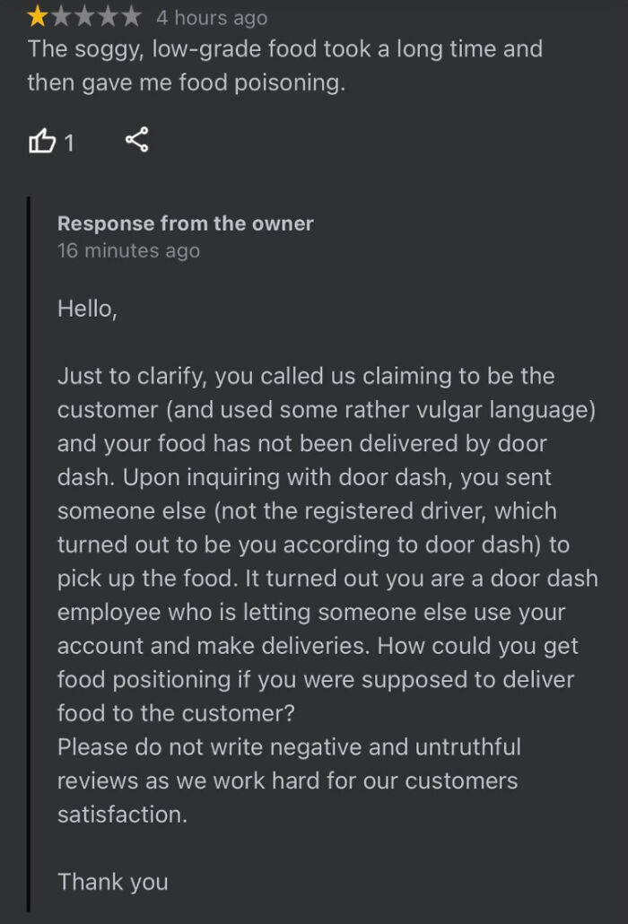 Even delivery drivers write fake reviews.