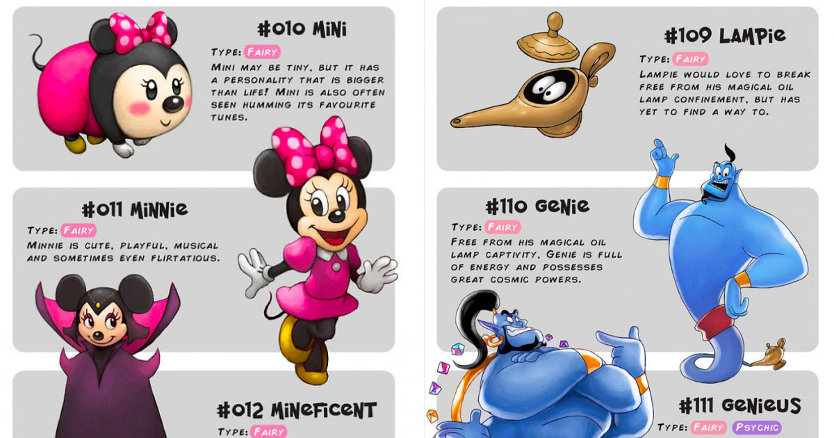 Here's What Disney Characters Would Look Like If They Were Evolving Pokémon
