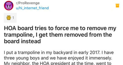 HOA Members Attempt To Remove Homeowner’s Trampoline, But Their Plan Backfires On Them