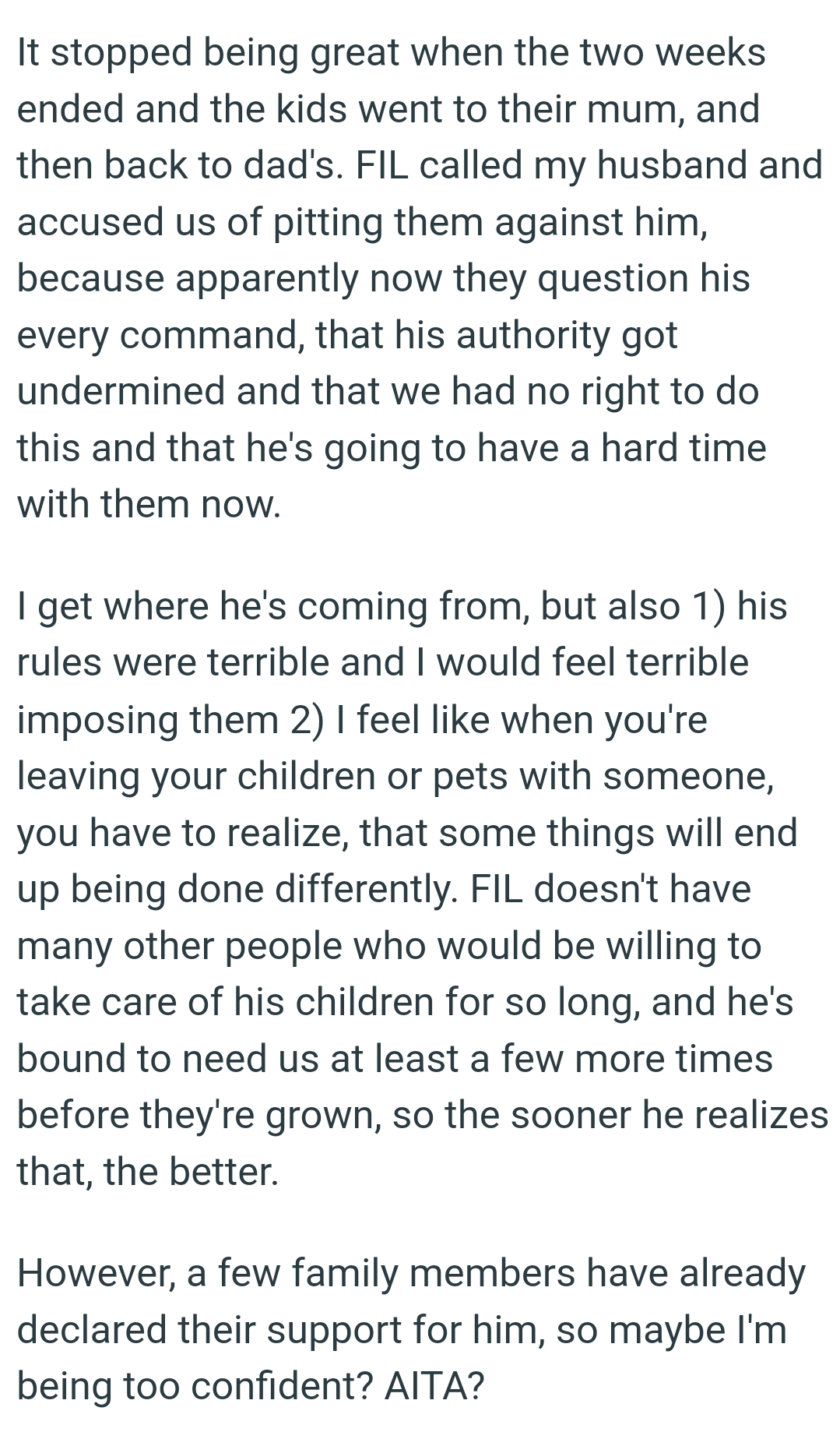 OP's FIL Is Going to Have a Hard Time with Them Now