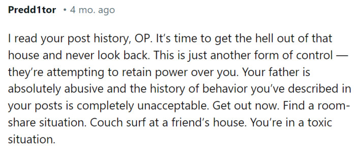 OP is in a toxic situation, and she should get out of there as soon as possible