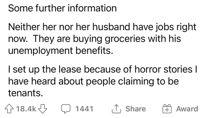 OP feared this day would come, which is why she made them sign a lease.