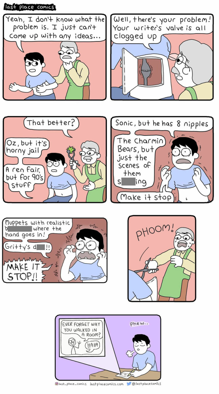 When the writer's block becomes unblocked and everything just starts pouring out.