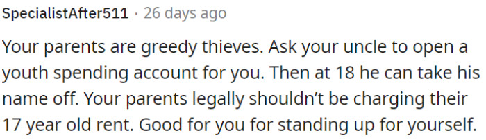 OP's parents are greedy.