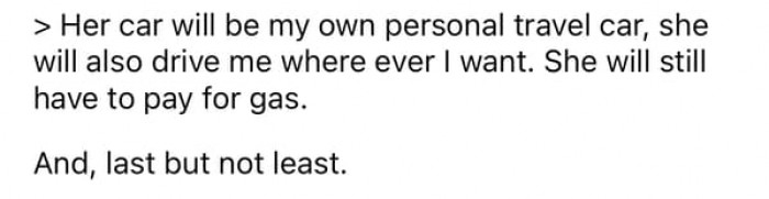 She specified those same set of rules to her mom.