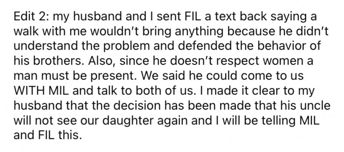 OP and her husband agreed that she would only meet up with him if someone else was there too.