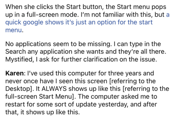 No applications were missing, so OP was confused about what the real issue was. The PC was also working perfectly.