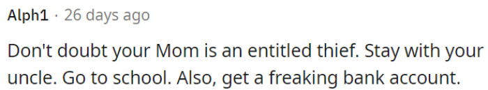 OP should open a bank account.