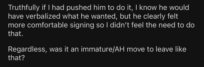 OP fears she might be in the wrong but is still unsure about it.