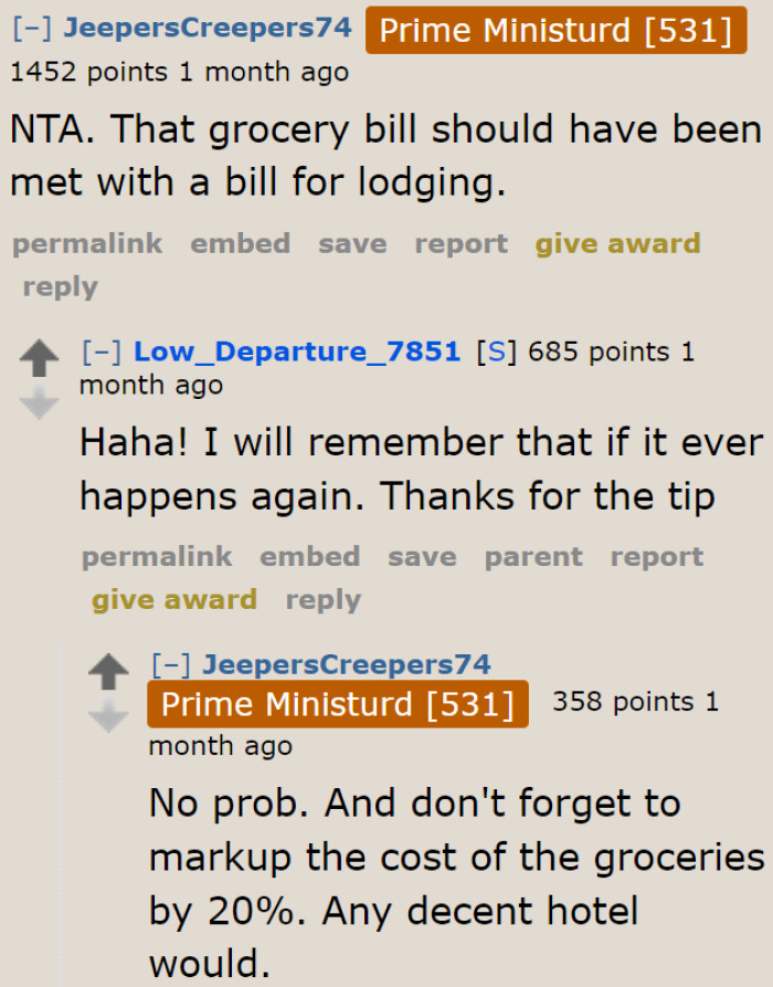 Some Redditors gave the OP some excellent tips next time a relative becomes too entitled.