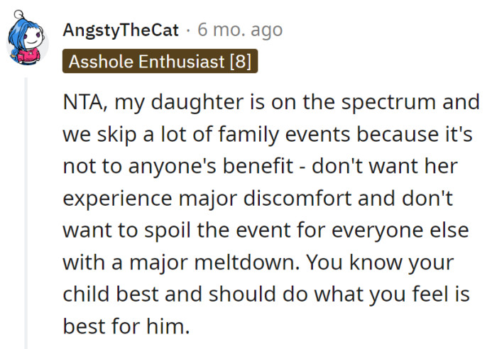 Skipping family scenes to avoid a meltdown plot twist.