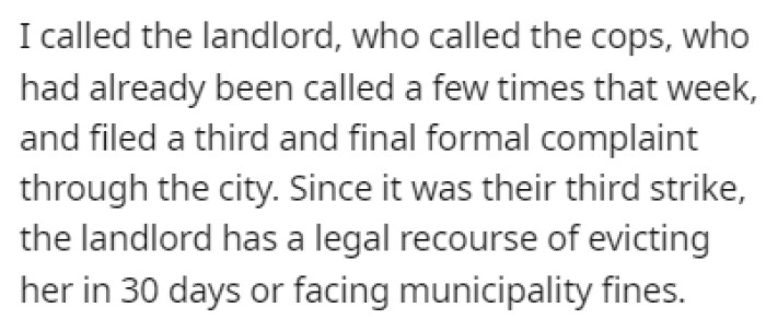 OP contacted the landlord, and now the landlord has 30 days to evict them